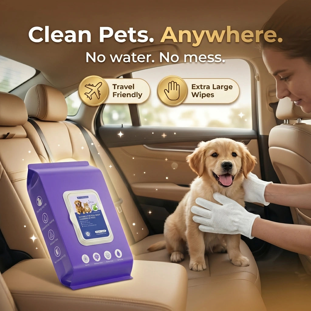 FurryBasics® Plant-Based Pet Bathing Glove Wipes