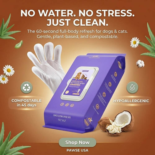 FurryBasics® Plant-Based Pet Bathing Glove Wipes
