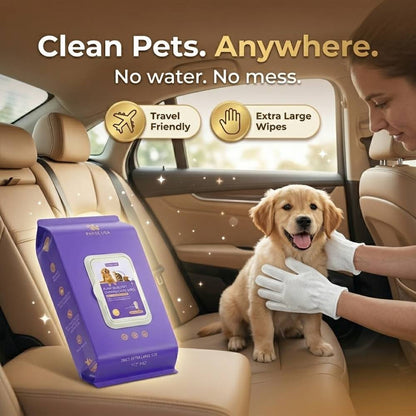 FurryBasics® Plant-Based Pet Bathing Glove Wipes