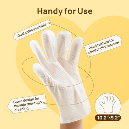 FurryBasics® Plant-Based Pet Bathing Glove Wipes