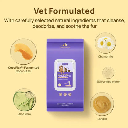 FurryBasics® Plant-Based Pet Bathing Glove Wipes